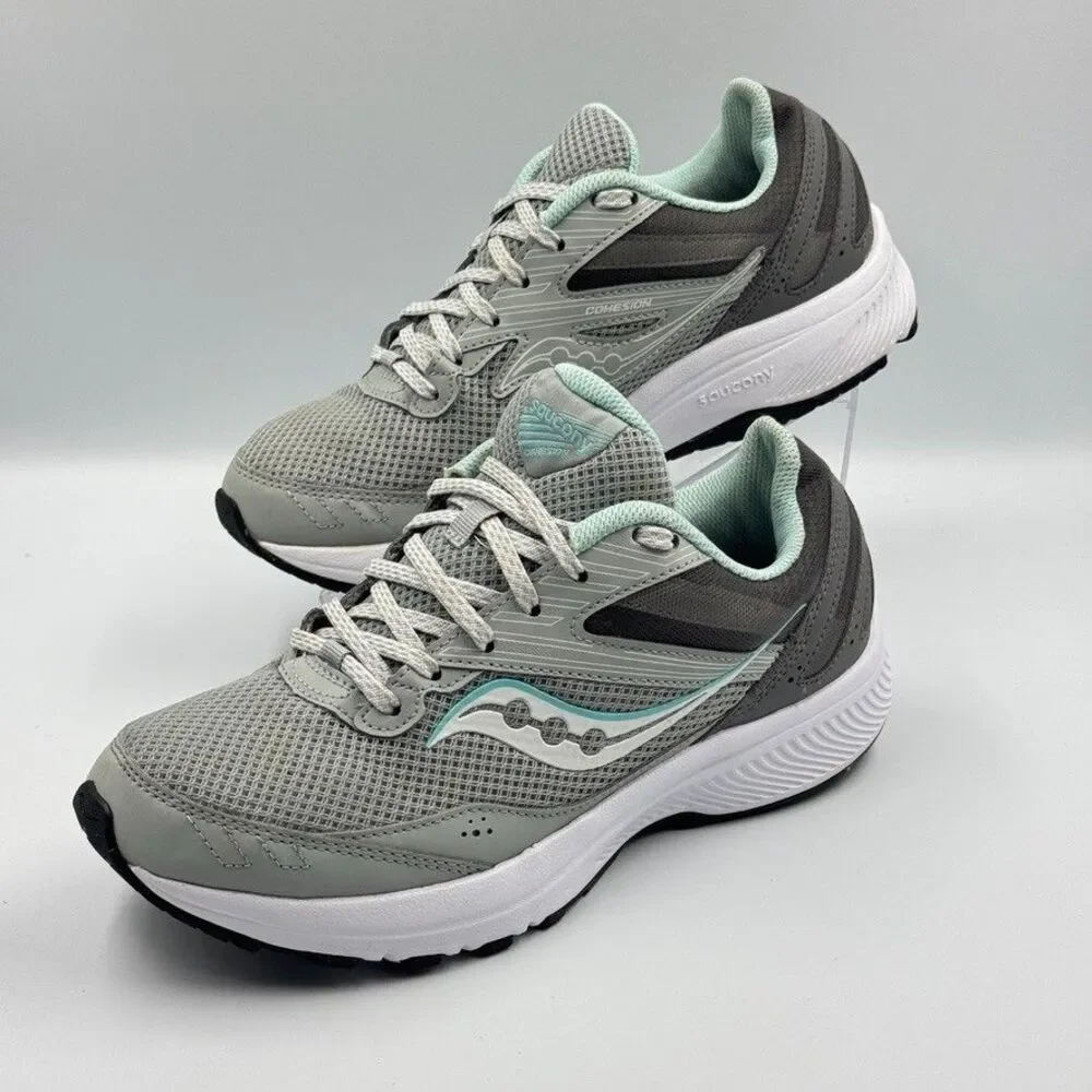 Saucony Women’s Sz 8.5 Cohesion 13 S10559-3 Gray Running Shoes Lace Up Low Top